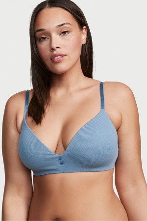 Victoria's Secret The T-Shirt Smooth Lightly Podsite Non Wired T-Shirt Bra Modre | ZEUYO-3047