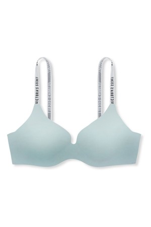 Victoria's Secret The T-Shirt Smooth Logo Remienkove Lightly Podsite Non Wired T-Shirt Bra Modre | CHERZ-1357