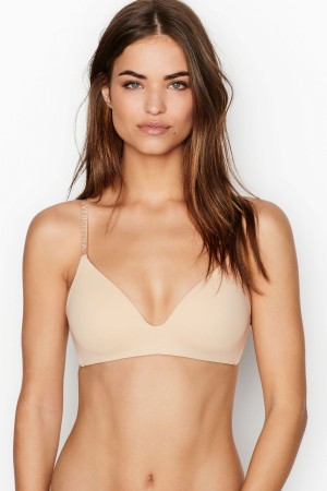 Victoria's Secret The T-Shirt Smooth Logo Remienkove Lightly Podsite Non Wired T-Shirt Bra Modre | KRGBP-0319