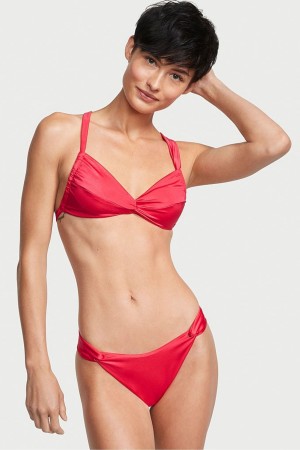 Victoria's Secret Twist Brazilian Bikiny Bottom Červené | FPHLG-6071