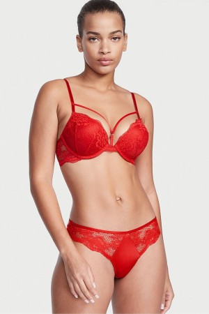 Victoria's Secret Very Sexy Cipkovane Tanga Knickers Červené | FHCPZ-2837