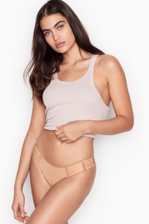 Victoria's Secret Very Sexy Mesh Cheekini Knickers Sweet Nougat Nude | NEZVQ-1598