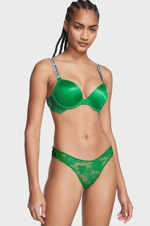 Victoria's Secret Very Sexy Shine Remienkove Cutout Back Tanga Knickers Fuchsie Ruzove | LEBKR-4250