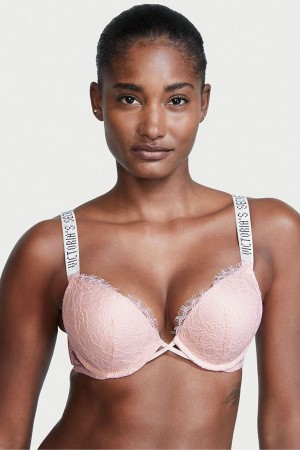 Victoria's Secret Very Sexy Shine Remienkove Add 2 Cups Bombshell Bra Ruzove | YTCBF-5048