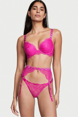 Victoria's Secret Very Sexy Shine Remienkove Suspenders Ruzove | YEWLX-0135