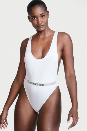 Victoria's Secret Very Sexy Shine Remienkove Belted Open Back Swimsuit Biele | NFBPX-5397