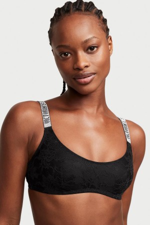 Victoria's Secret Very Sexy Shine Remienkove Cipkovane Bralette Čierne | ZFYHO-3427