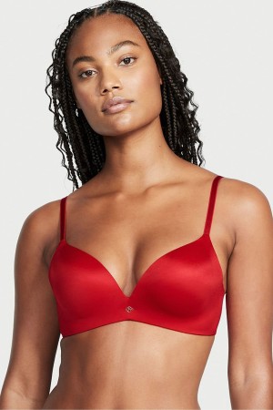 Victoria's Secret Very Sexy Smooth Non Wired Plunge Push Up Bra Červené | DROBI-2801