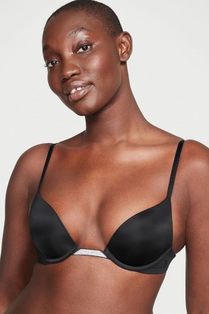 Victoria's Secret Very Sexy Smooth Plunge Shine Multiway Bra Čierne | KICBY-8915