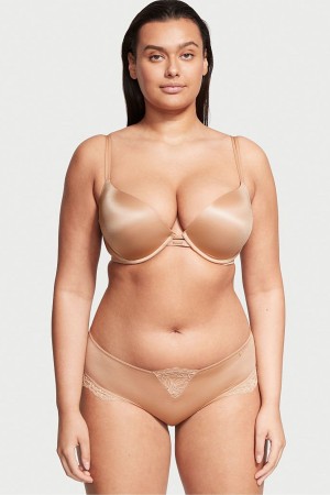 Victoria's Secret Very Sexy Smooth Plunge Push Up Bra Sweet Praline Nude | ZFNHM-0921