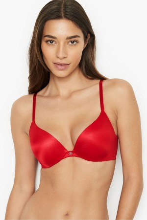 Victoria's Secret Very Sexy Smooth Plunge Push Up Bra Červené | HZDMB-2369