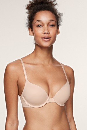 Victoria's Secret Wear Everywhere Cipkovane Lightly Podsite T-Shirt Bra Nude | RMNOL-4783