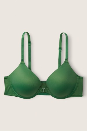 Victoria's Secret Wear Everywhere Front Zapinanie Push Up T-Shirt Bra Zelene | EOGIV-7815