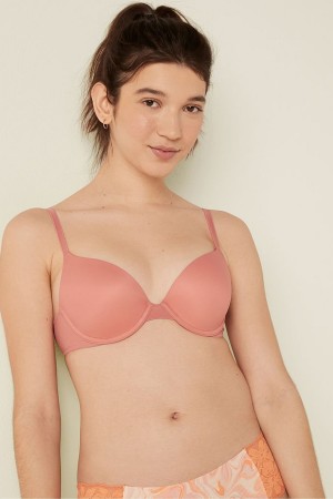 Victoria's Secret Wear Everywhere Smooth Push Up T-Shirt Bra Ruzove Ruzove | EHTIN-1957