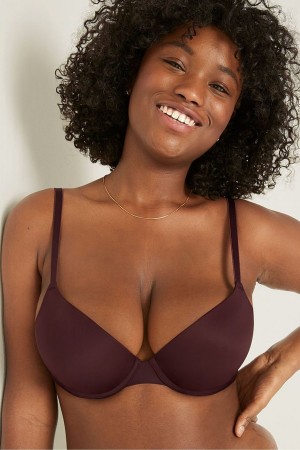 Victoria's Secret Wear Everywhere Smooth Push Up T-Shirt Bra Káva Hnede | ACWKN-6014