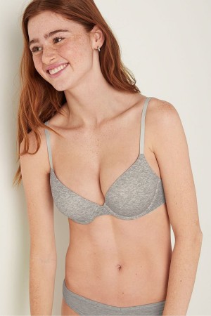 Victoria's Secret Wear Everywhere Smooth Push Up T-Shirt Bra Siva | XUZJI-6319