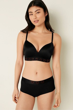 Victoria's Secret Wear Everywhere Smooth Non Wired Push Up T-Shirt Bra Čierne | EUTPZ-2581