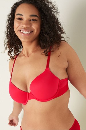 Victoria's Secret Wear Everywhere Smooth Lightly Podsite T-Shirt Bra Červené | TFWXS-9234