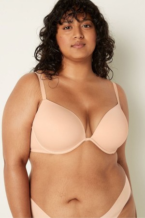 Victoria's Secret Wear Everywhere Smooth Push Up T-Shirt Bra Béžové | LDATQ-3495