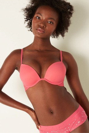 Victoria's Secret Wear Everywhere Smooth Push Up T-Shirt Bra Ruzove | QPKJD-1239