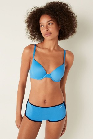 Victoria's Secret Wear Everywhere Wear Everywhere Smooth Push Up T-Shirt Bra Modre Modre | DEHMF-7192