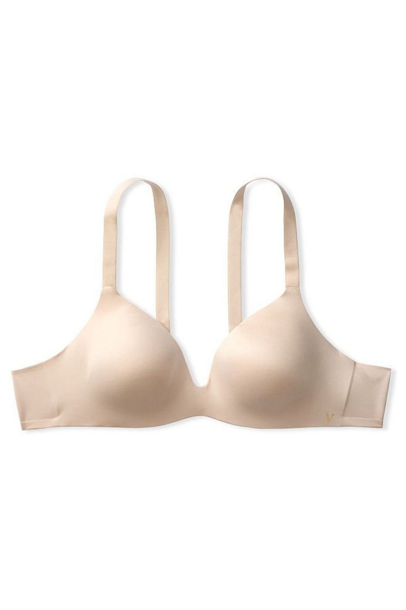 Victoria's Secret Bare Smooth Lightly Podsite Plunge Non Wired Bra Champagne Nude | CKWGQ-5804