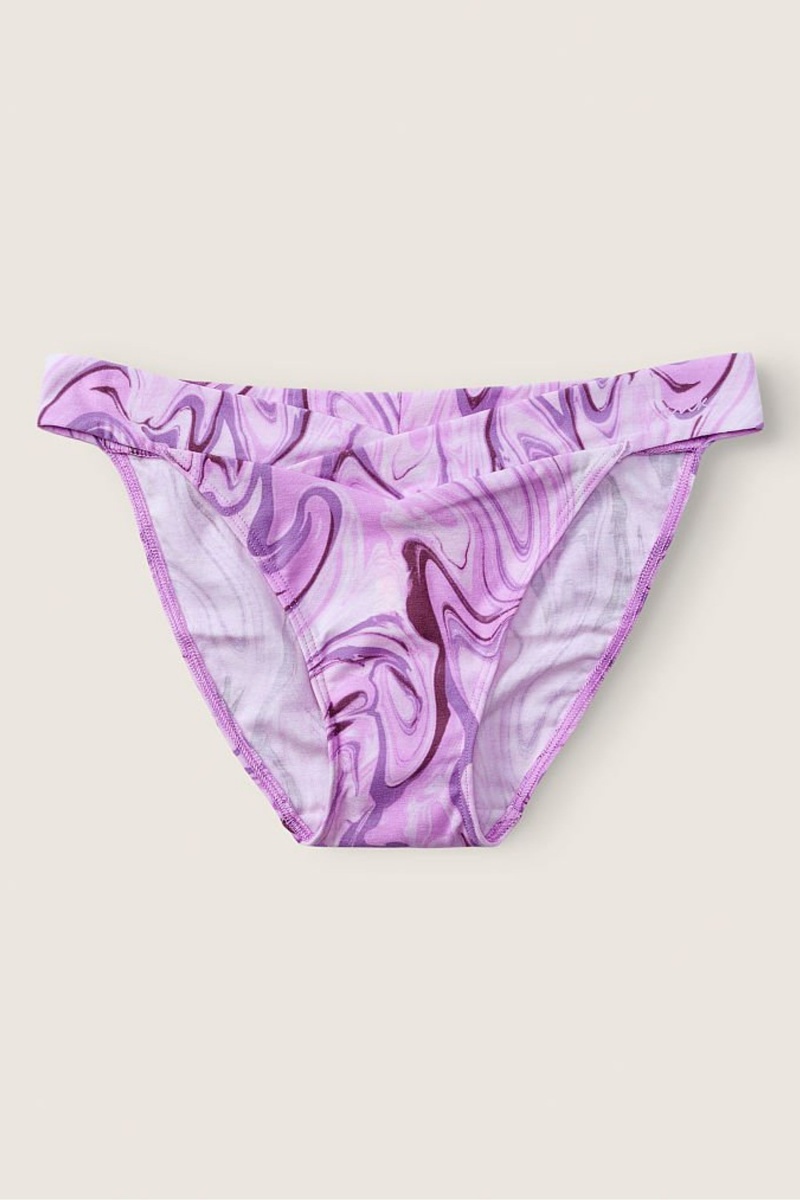 Victoria's Secret Bavlnene Bikiny Knickers Heather Anthracite with Graphic | IQPFA-8953