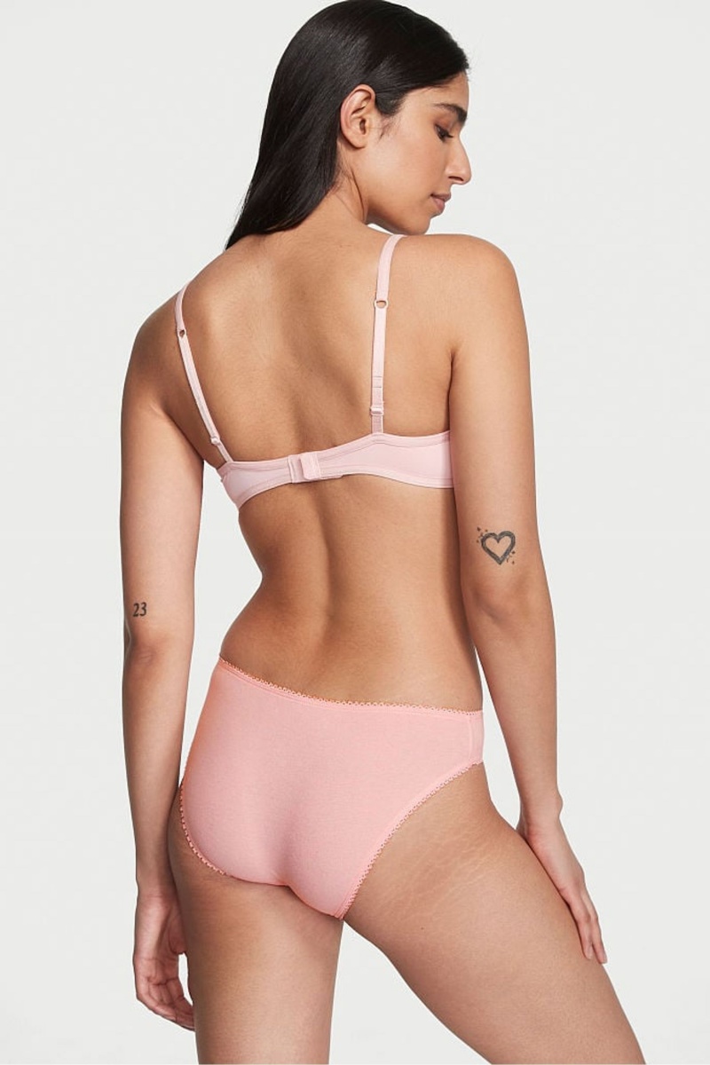 Victoria's Secret Bavlnene Bikiny Knickers Ruzove | EJXPD-9368