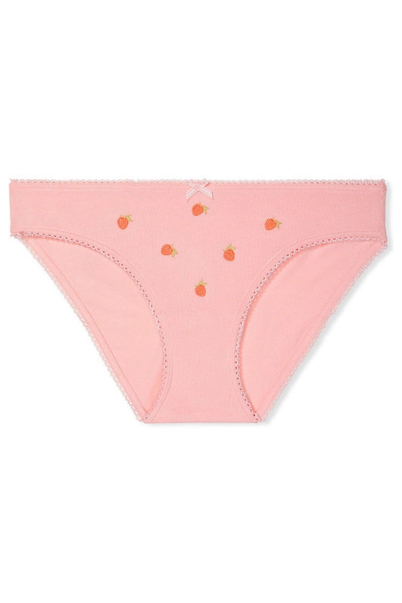 Victoria's Secret Bavlnene Bikiny Knickers Ruzove | EJXPD-9368