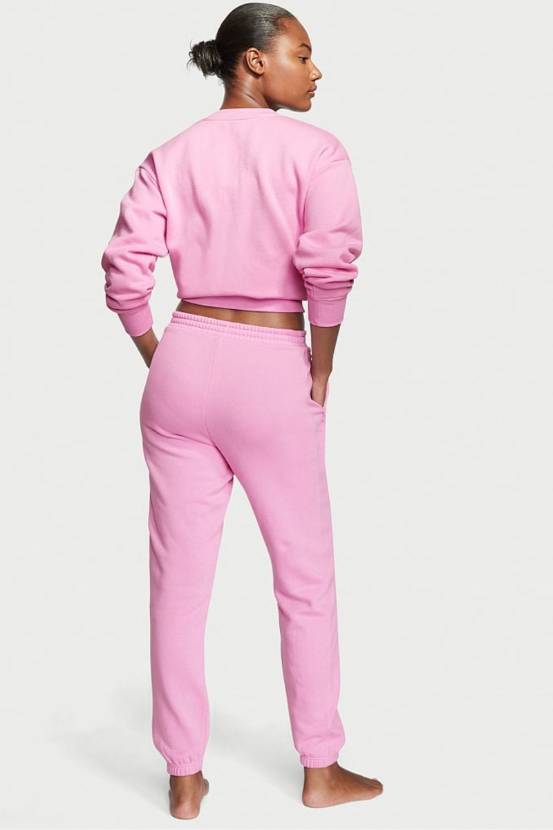 Victoria's Secret Bavlnene Fleece Gym Joggers Ruzove | DINRZ-9845