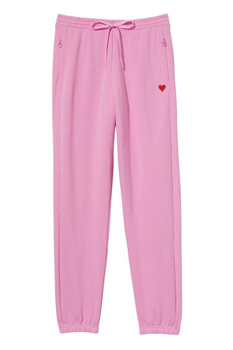 Victoria's Secret Bavlnene Fleece Gym Joggers Ruzove | DINRZ-9845