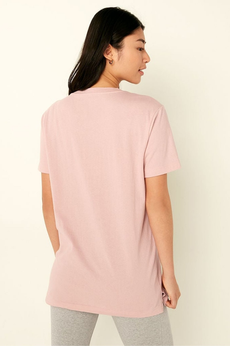 Victoria's Secret Bavlnene Kratke Sleeve Campus T-Shirt Zelene | ZFMRP-5987