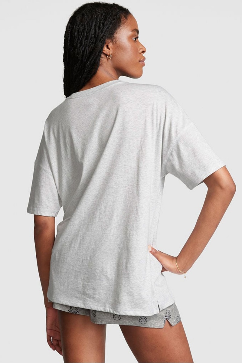 Victoria's Secret Bavlnene Oversized Sleep Shirt Siva | SKZJQ-4513