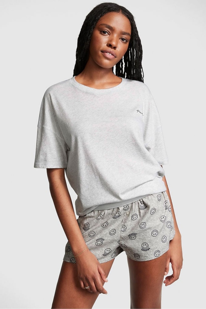 Victoria\'s Secret Bavlnene Oversized Sleep Shirt Siva | SKZJQ-4513