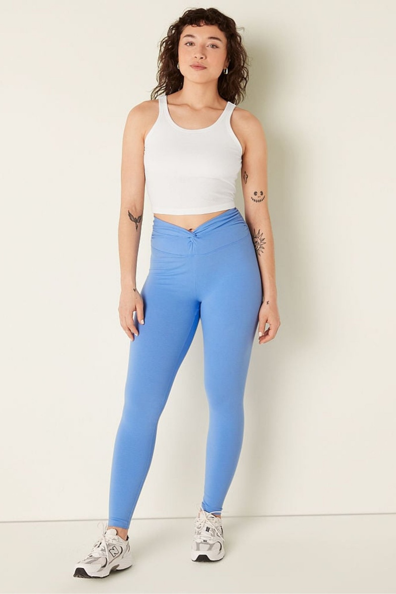 Victoria's Secret Bavlnene Twist Pásom Full Length Leggings Modre | SZPVI-5210