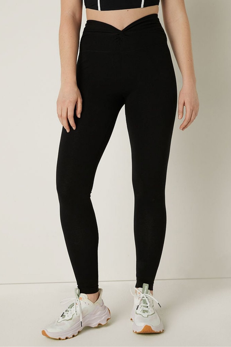 Victoria\'s Secret Bavlnene Twist Pásom Full Length Leggings Modre | EAUFZ-6472