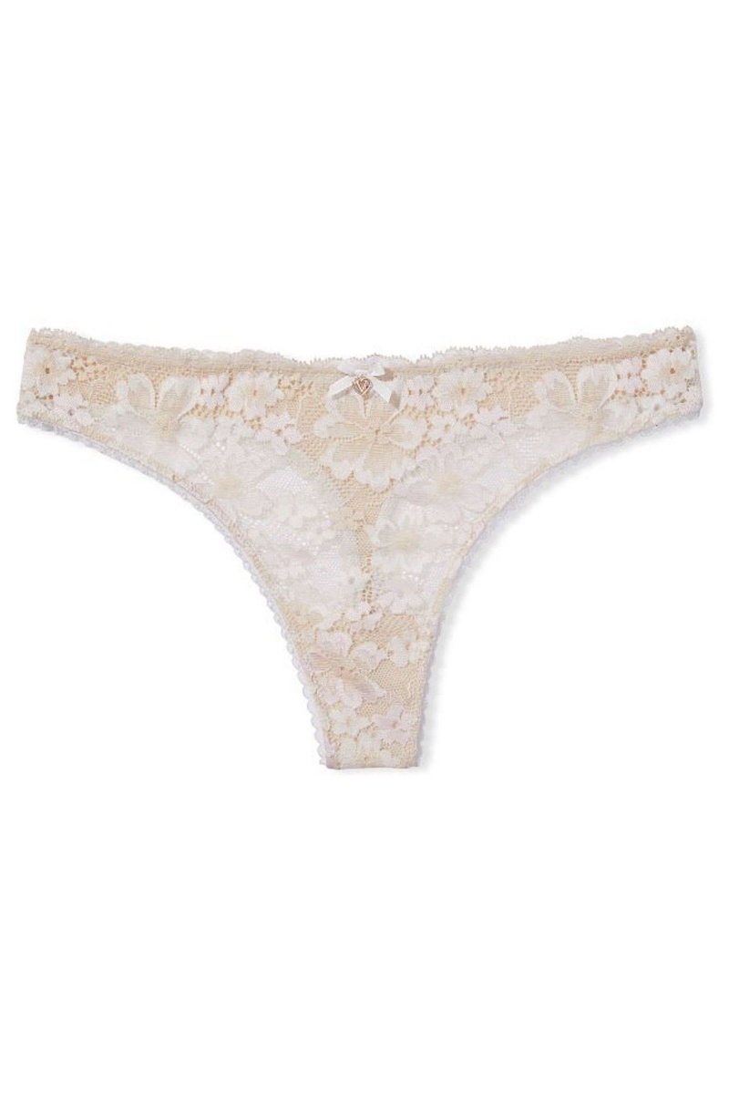 Victoria's Secret Body by Victoria Cipkovane Tanga Knickers Champagne Nude | DVPQL-3742