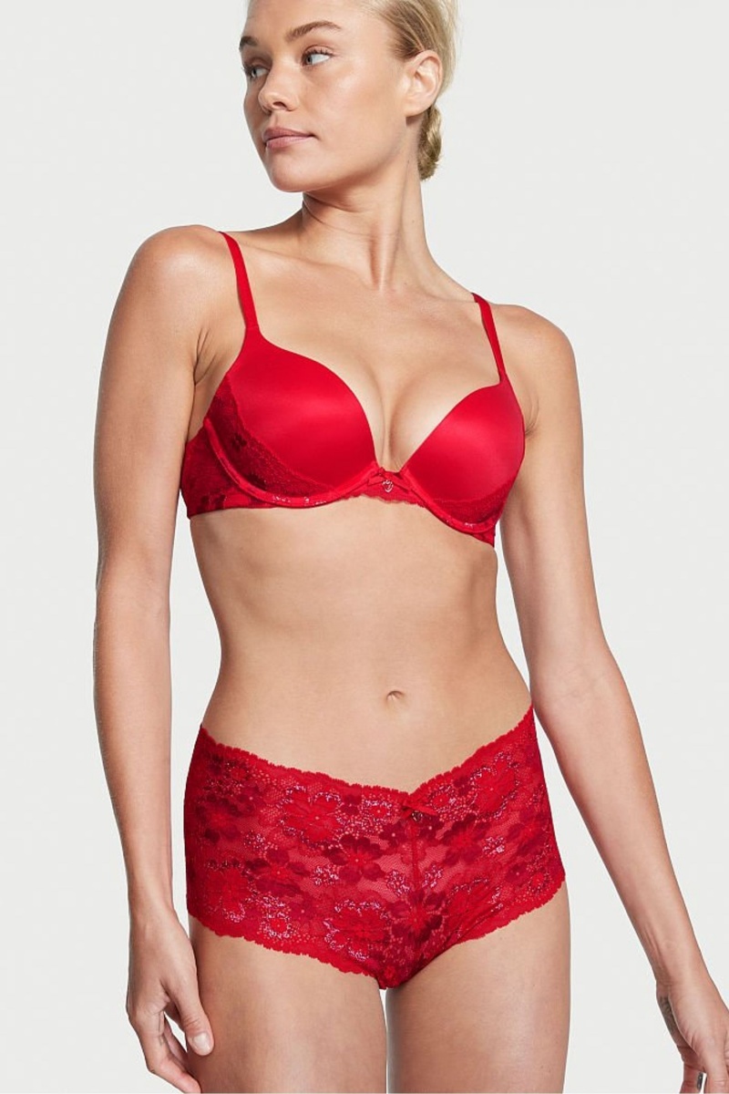 Victoria's Secret Body by Victoria Cipkovane Kratke Knickers Červené | RFLPH-8571