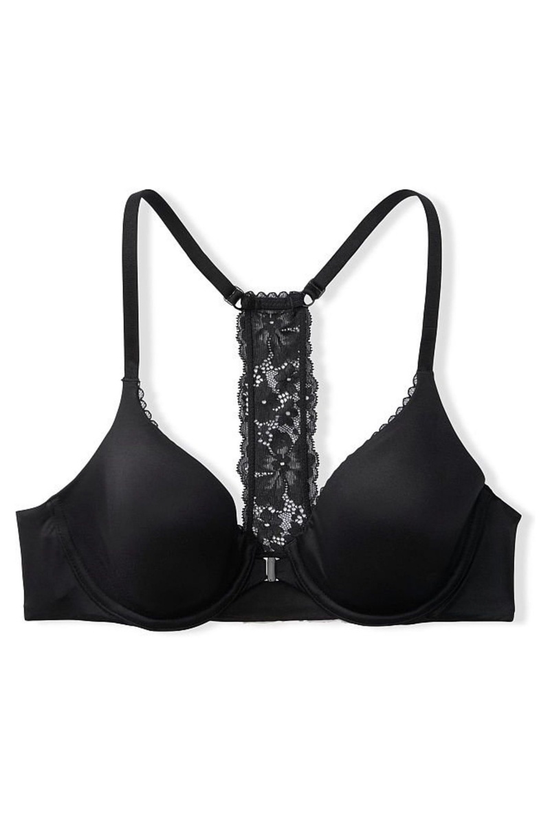 Victoria's Secret Body by Victoria Cipkovane Trim Front Zapinanie Lightly Podsite Full Cup Bra Čierne | FNCWL-9382