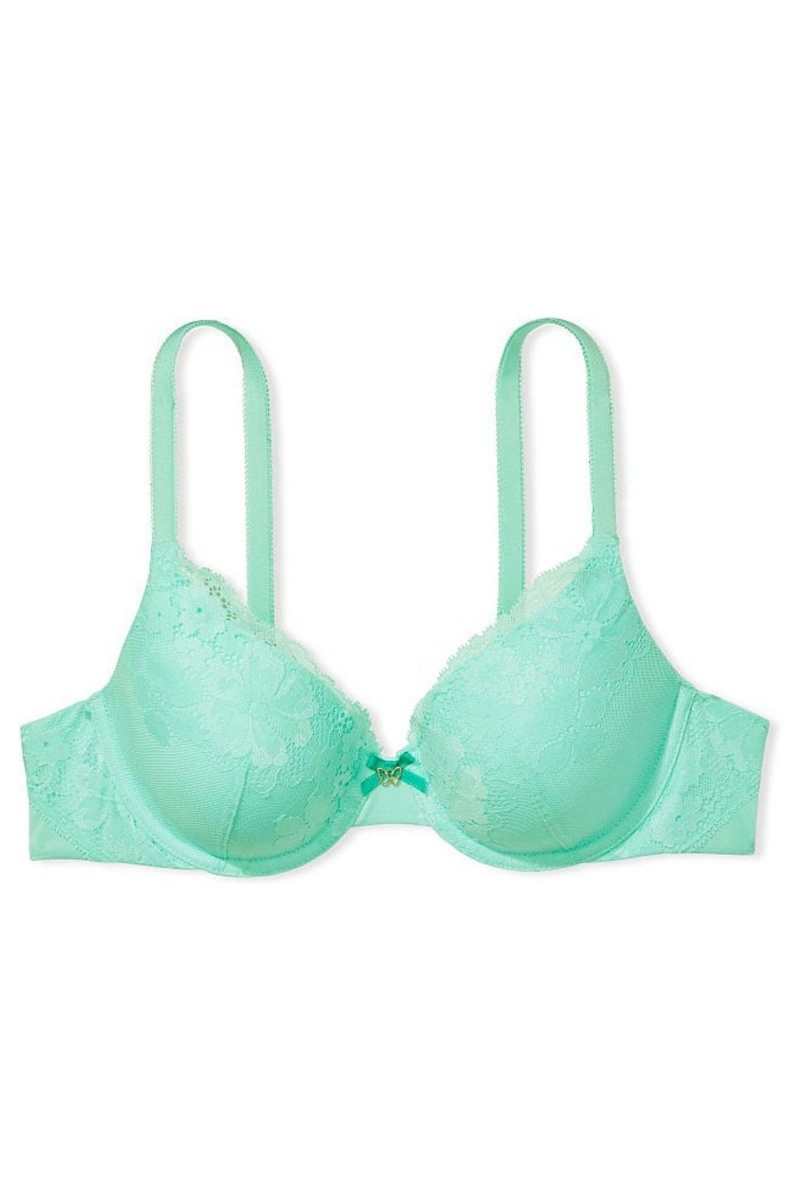 Victoria's Secret Body by Victoria Cipkovane Lightly Podsite Full Cup Bra Mätové Zelene | WTNFU-3107