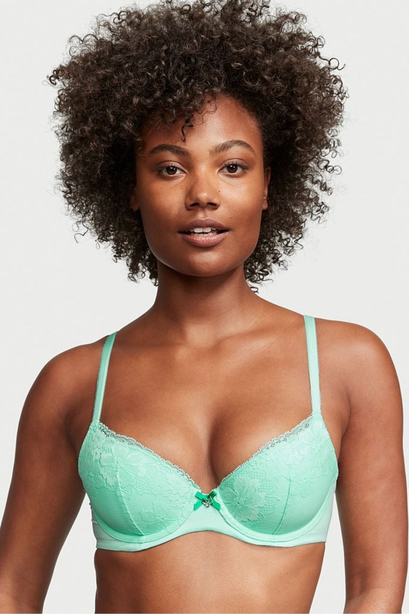 Victoria\'s Secret Body by Victoria Cipkovane Lightly Podsite Full Cup Bra Mätové Zelene | ULFAJ-0762