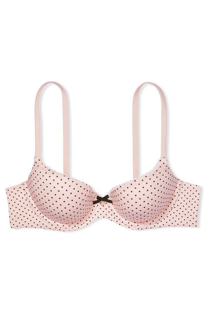 Victoria's Secret Body by Victoria Smooth Lightly Podsite Demi Bra Čierne Ruzove | IUFYN-1795