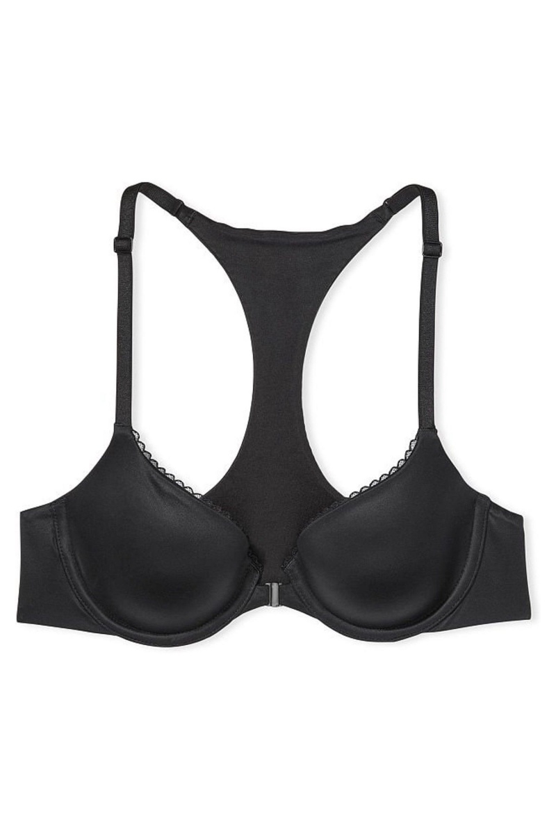 Victoria's Secret Body by Victoria Smooth Front Zapinanie Lightly Podsite Demi Bra Čierne | IZHSL-3148