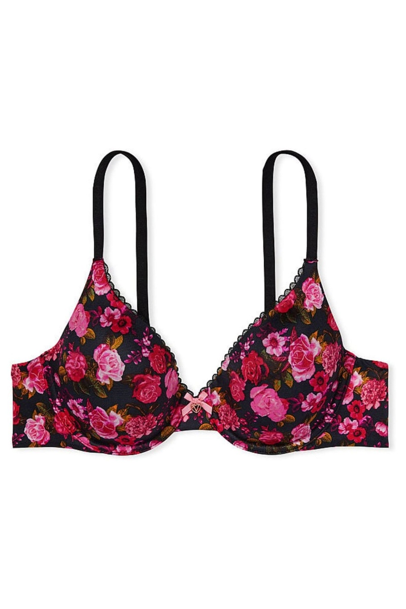 Victoria's Secret Body by Victoria Smooth Full Cup Push Up Bra Čierne Ruzove | MEIRS-3126