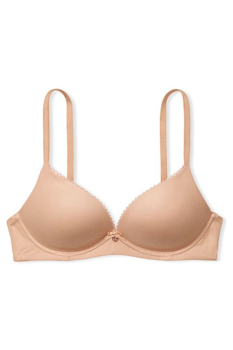 Victoria's Secret Body by Victoria Smooth Lightly Podsite Non Wired Bra Toasted Sugar Nude | JTGSP-5239