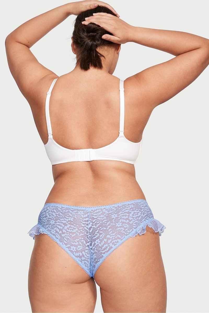 Victoria's Secret Cipkovane Cheeky Knickers Modre | RHFTW-9341