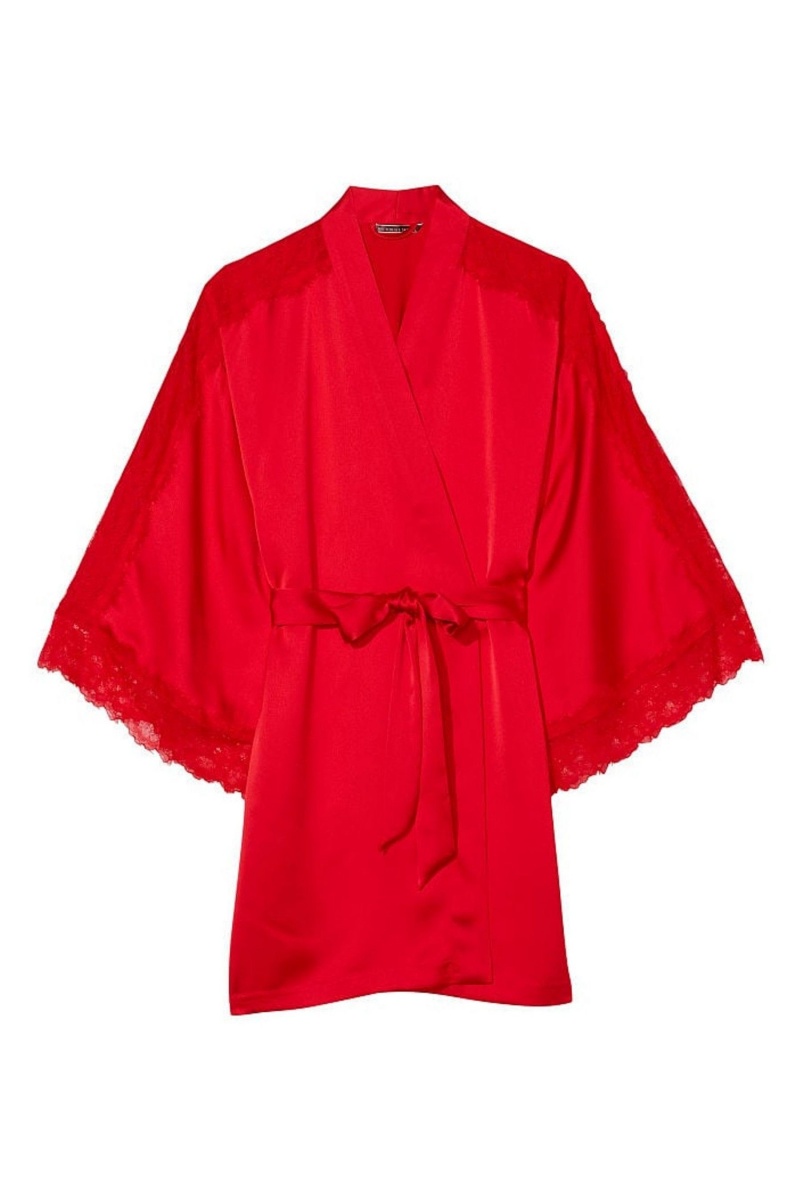 Victoria's Secret Cipkovane Inset Robe Červené | TWBRJ-1394