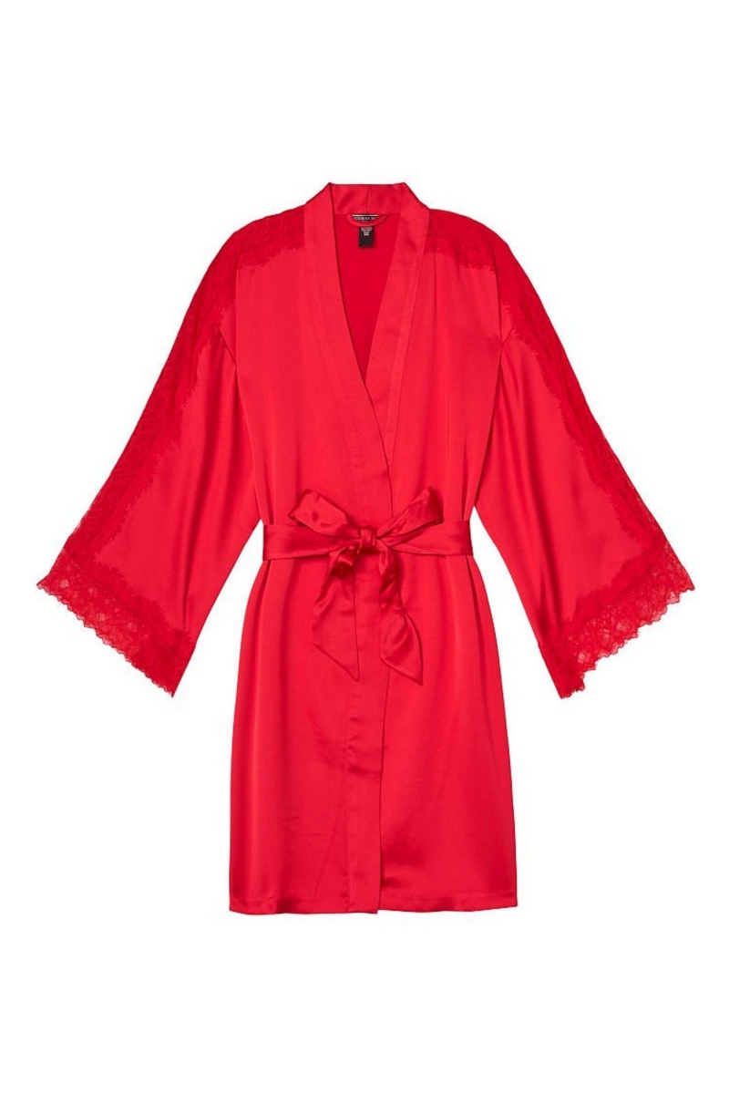 Victoria's Secret Cipkovane Inset Robe Čierne | HVEGB-3614