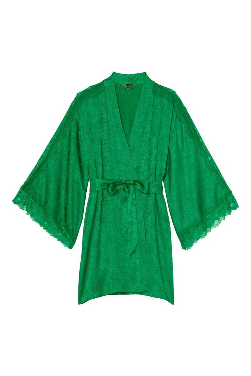 Victoria's Secret Cipkovane Inset Robe Čierne | CKAON-6842