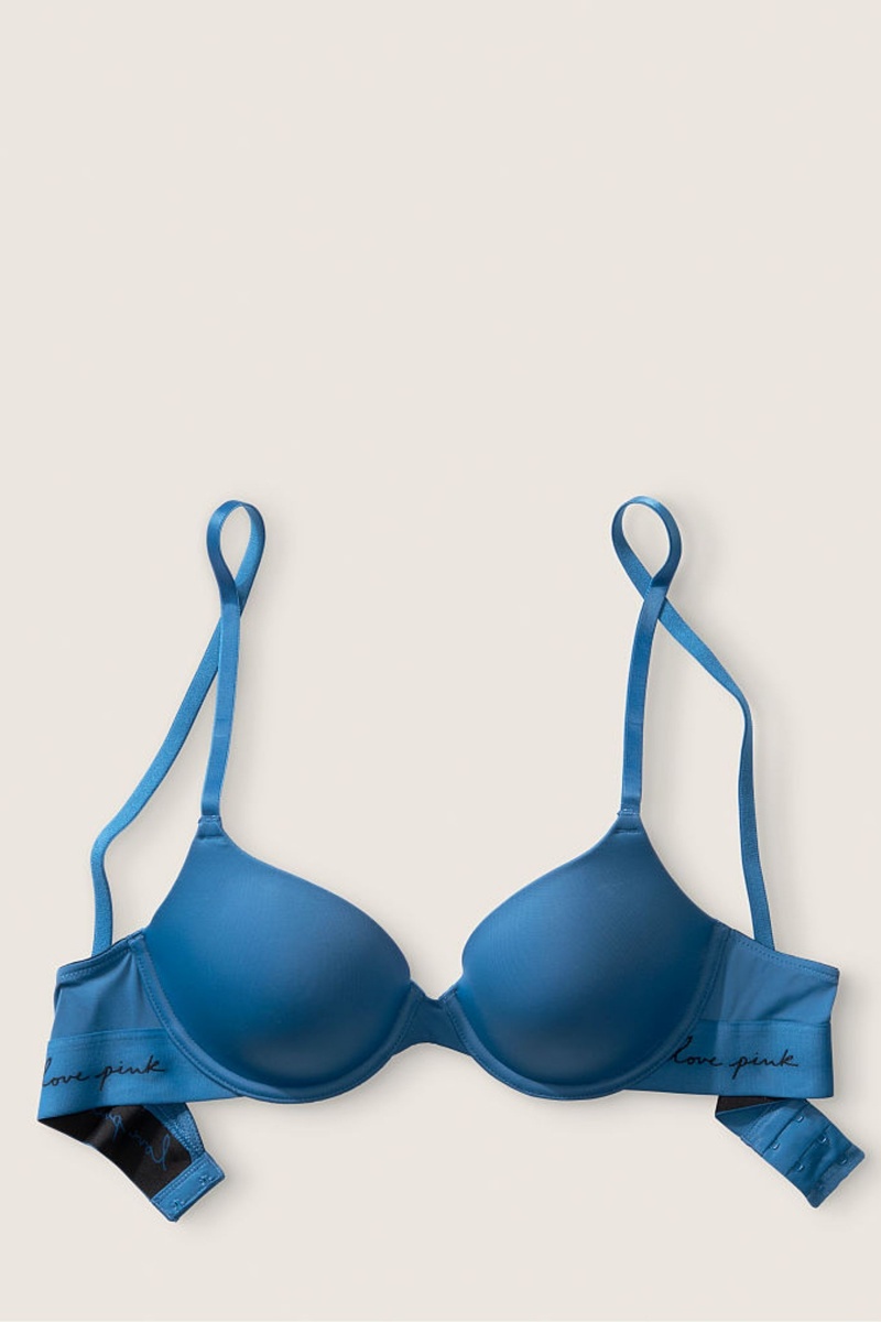 Victoria's Secret Cipkovane Lightly Podsite T-Shirt Bra Modre | WGRYC-2361